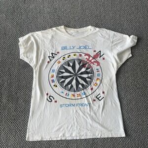 1989 Vintage Billy Joel Storm Front T Shirt. Single Stitch. Tour Tee Shirt.
